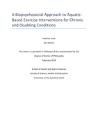 A Biopsychosocial Approach to Aquatic-Based Exercise Interventions for Chronic and Disabling Conditions