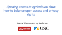 Opening access to agricultural data: how to balance open access and privacy rights