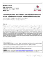 University student social media use and its influence on offline engagement in higher educational communities