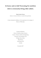 At home and at risk? Screening for nutrition risk in community-living older adults