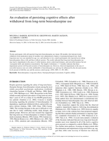 An evaluation of persisting cognitive effects after withdrawal from long-term benzodiazepine use