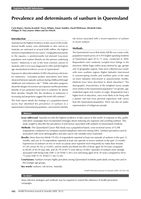 Prevalence and determinants of sunburn in Queensland