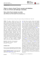 When is a forest a forest? Forest concepts and definitions in the era of forest and landscape restoration