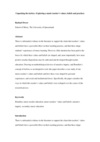 Unpacking the habitus: Exploring a music teacher’s values, beliefs and practices