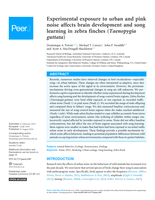 Experimental exposure to urban and pink noise affects brain development and song learning in zebra finches (Taenopygia guttata)