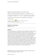 Exploring the value of immersive technologies and authentic scenarios to engage students in anti-oppressive praxis