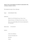 Migrant Tests: The Experience of Migrant Cricketers in the Australian Cricket Pathway