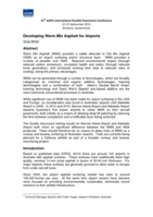 Developing Warm Mix Asphalt for Airport