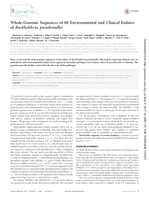 Whole-Genome Sequences of 80 Environmental and Clinical Isolates of Burkholderia pseudomallei