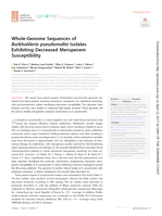 Whole-Genome Sequences of Burkholderia pseudomallei Isolates Exhibiting Decreased Meropenem Susceptibility