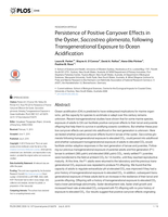 Persistence of positive carryover effects in the oyster, Saccostrea glomerata, following transgenerational exposure to ocean acidification