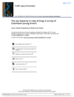 The sex disparity in risky driving: A survey of Colombian young drivers