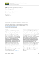 Urban planning roles in responding to food security needs