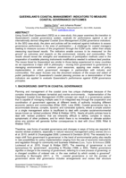 Queensland's Coastal Management: Indicators to measure coastal governance outcomes