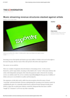 Music streaming revenue structures stacked against artists