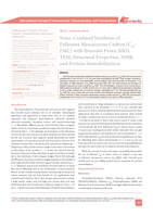 Nano-Confined Synthesis of Fullerene Mesoporous Carbon (C60-FMC) with Bimodal Pores: XRD, TEM, Structural Properties, NMR, and Protein Immobilization