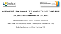 Australian and New Zealand Psychologists' Perceptions and Use of Therapist-guided Exposure for Panic Disorder