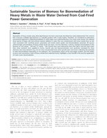 Sustainable sources of biomass for bioremediation of heavy metals in waste water derived from coal-fired power generation