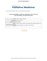 Preparing pediatric healthcare professionals for end-of-life care discussions: An exploratory study