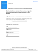 Distributed Improvisation: A systems perspective of improvisation ‘epics’ by led outdoor activity leaders