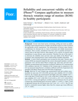 Reliability and concurrent validity of the iPhone (R) Compass application to measure thoracic rotation range of motion (ROM) in healthy participants