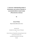 C. pecorum: Understanding modes of transmission and control of infection in vaccinated/antibiotic treated koalas (Phascolarctos cinereus)