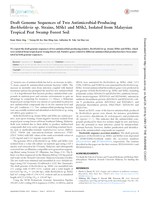 Draft genome sequences of two antimicrobial-producing Burkholderia sp. strains, MSh1 and MSh2, isolated from Malaysian tropical peat swamp forest soil