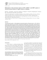Methylation in the promoter regions of WT1, NKX6-1 and DBC1 genes in cervical cancer tissues of Uygur women in Xinjiang