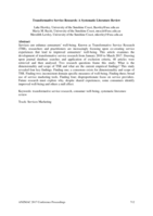 Transformative Service Research: A Systematic Literature Review