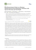 Root biomechanical traits in a montane mediterranean forest watershed: Variations with species diversity and soil depth