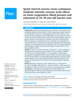 Sprint interval exercise versus continuous moderate intensity exercise: acute effects on tissue oxygenation, blood pressure and enjoyment in 18–30 year old inactive men