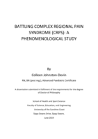 Battling Complex Regional Pain Syndrome (CRPS): A Phenomenological Study