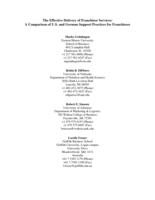 The effective delivery of franchisor services: A comparison of U.S. and German support practices for franchisees