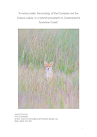 A Century Later: the ecology of the European red fox, Vulpes vulpes, in a hybrid ecosystem on Queensland's Sunshine Coast