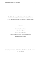 The role of heritage in facilitation of sustainable futures: A new approach to heritage as a function of cultural change