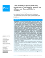 Using stiffness to assess injury risk: comparison of methods for quantifying stiffness and their reliability in triathletes