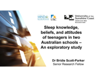 Sleep knowledge, beliefs, and attitudes of teenagers in two Australian schools - an exploratory study