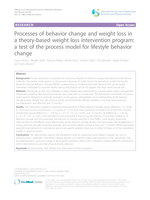 Processes of behavior change and weight loss in a theory-based weight loss intervention program: A test of the process model for lifestyle behavior change