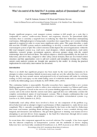 Who’s in control of the fatal five? A systems analysis of Queensland’s road transport system