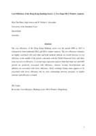 Cost Efficiency of the Hong Kong Banking Sector: A Two-Stage DEA Window Analysis
