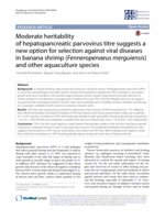 Moderate heritability of hepatopancreatic parvovirus titre suggests a new option for selection against viral diseases in banana shrimp (Fenneropenaeus merguiensis) and other aquaculture species