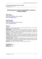 Enhancing social enterprise sustainability: A value cocreation pathway