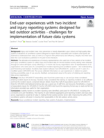 End-user experiences with two incident and injury reporting systems designed for led outdoor activities - challenges for implementation of future data systems