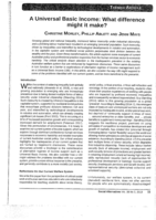 A Universal Basic Income: What difference might it make?