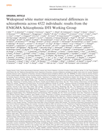 Widespread white matter microstructural differences in schizophrenia across 4322 individuals: results from the ENIGMA Schizophrenia DTI Working Group