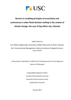 Barriers to enabling principles of uncertainty and controversy in urban flood decision-making in the context of climate change: the case of Quy Nhon city, Vietnam