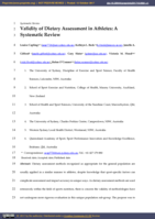 Validity of Dietary Assessment in Athletes: A Systematic Review