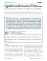 Stable Isotope and Signature Fatty Acid Analyses Suggest Reef Manta Rays Feed on Demersal Zooplankton