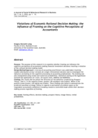 Violations of Economic Rational Decision Making: the Influence of Framing on the Cognitive Perceptions of Accountants