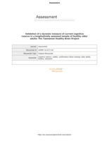 Validation of a Dynamic Measure of Current Cognitive Reserve in a Longitudinally Assessed Sample of Healthy Older Adults: The Tasmanian Healthy Brain Project